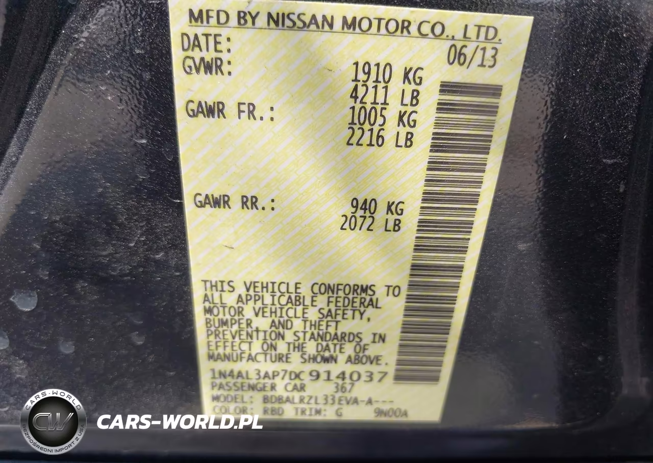 2013 Nissan Altima 2.5 VIN:1N4AL3AP7DC914037 - 9