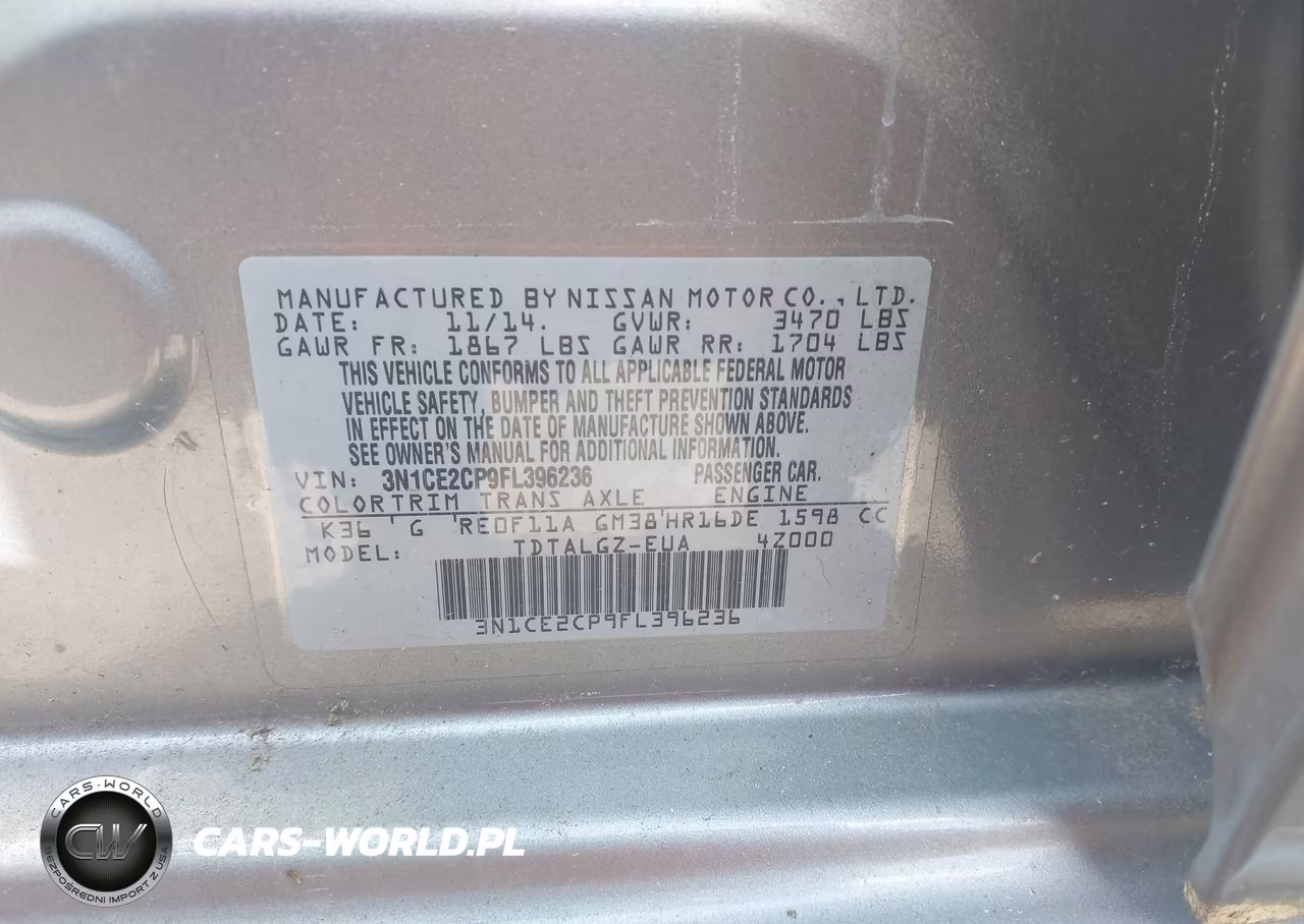 2015 Nissan Versa Note Sr VIN:3N1CE2CP9FL396236 - 9