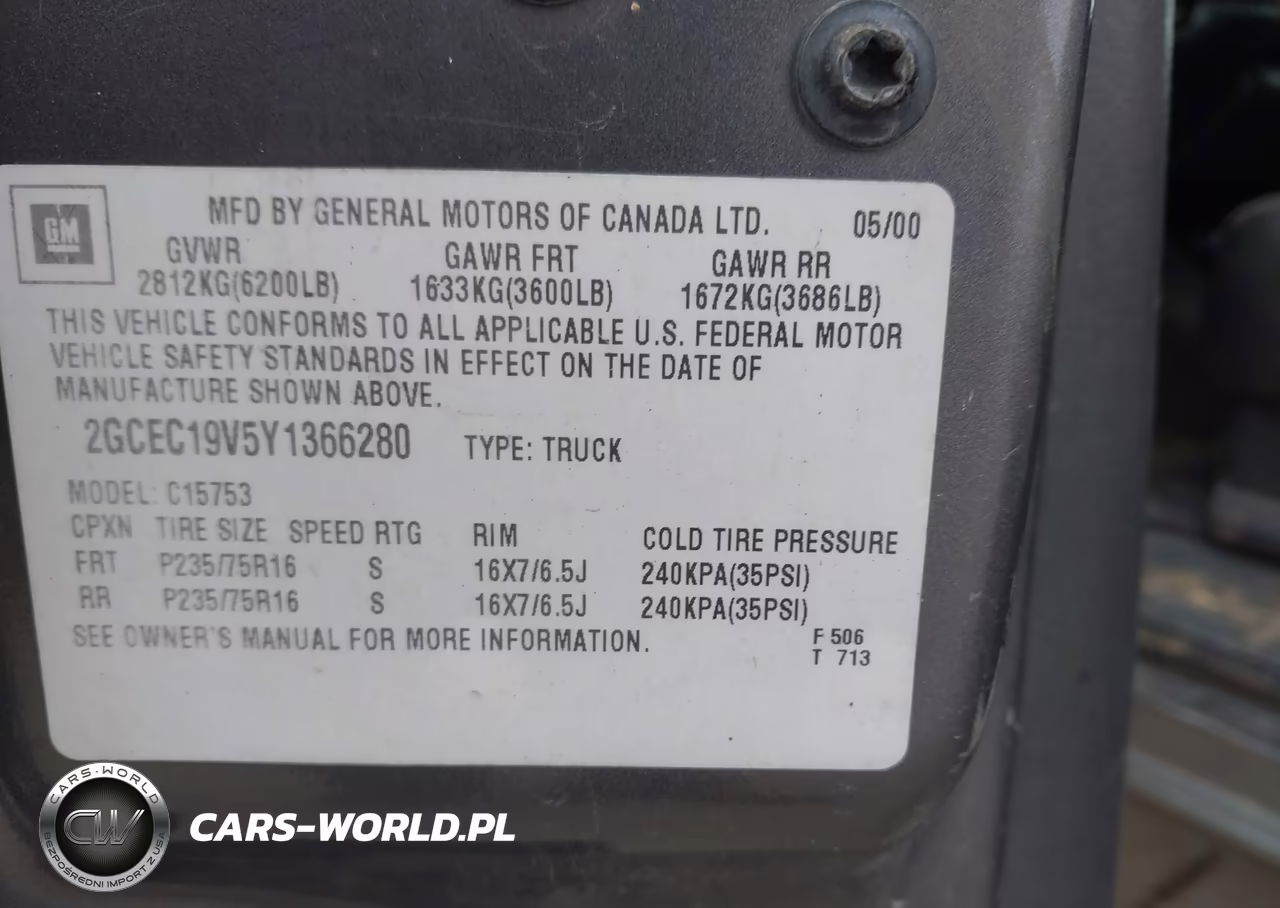 2000 Chevrolet Silverado 1500 VIN:2GCEC19V5Y1366280 - 9
