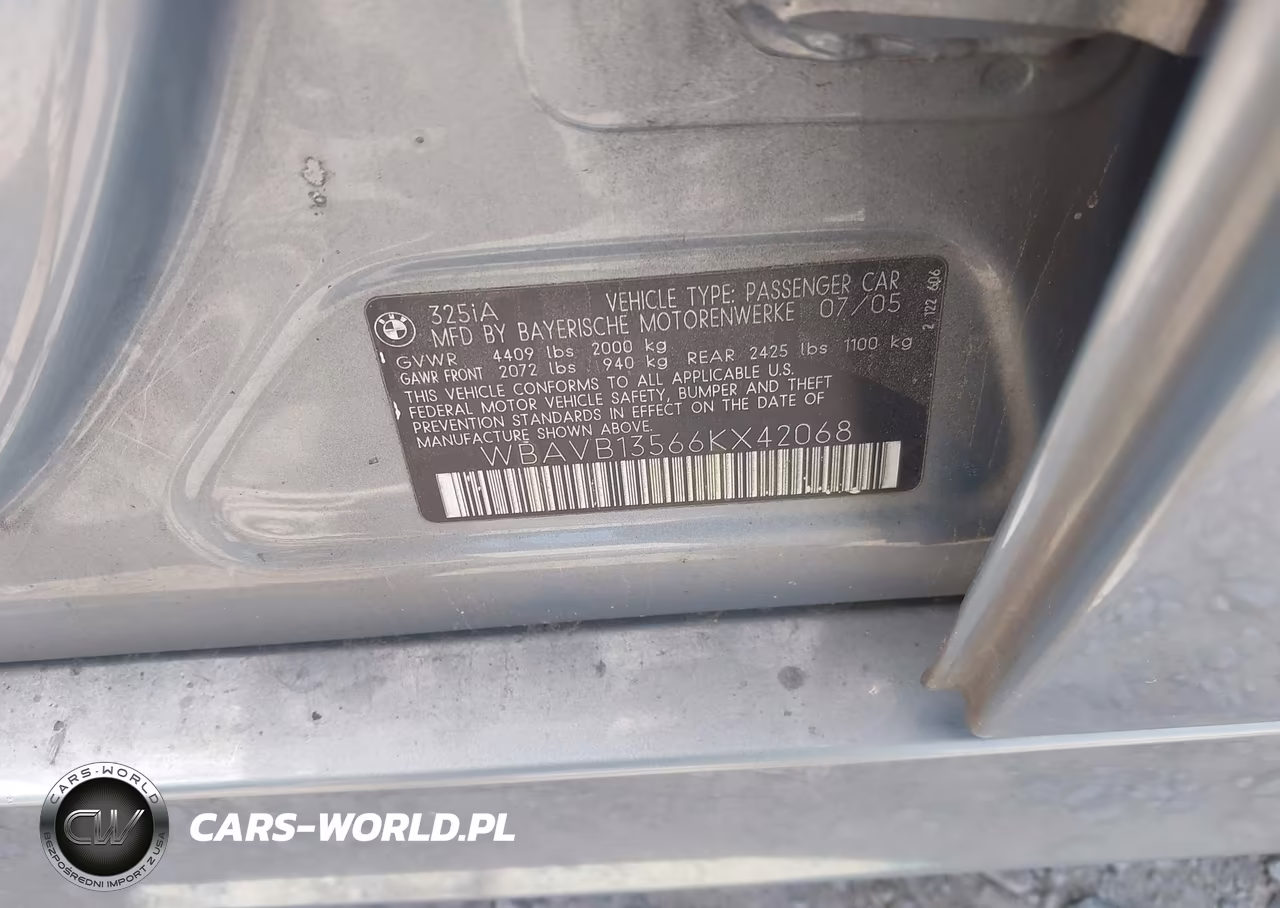 2006 BMW 325I VIN:WBAVB13566KX42068 - 9