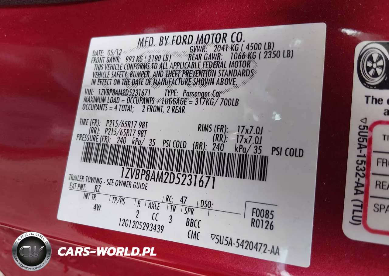 2013 Ford Mustang V6 Premium VIN:1ZVBP8AM2D5231671 - 9