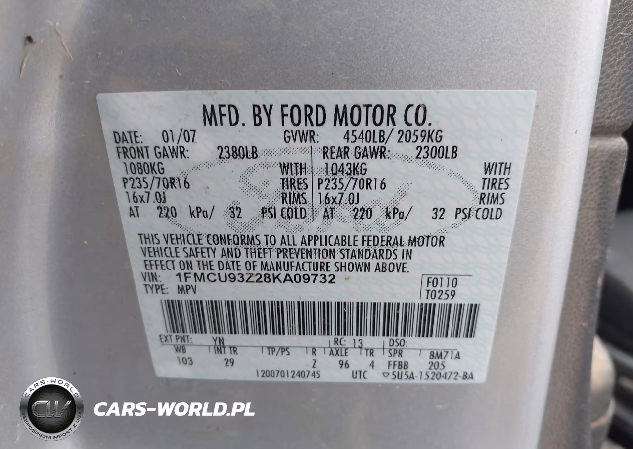 2008 Ford Escape Xlt VIN:1FMCU93Z28KA09732 - 9