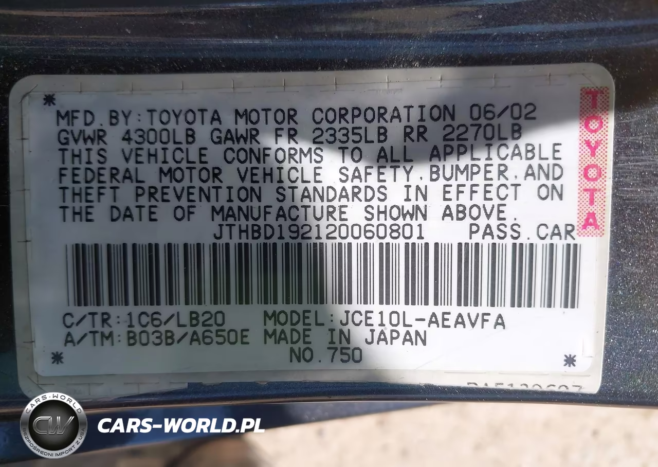 2002 Lexus Is 300 VIN:JTHBD192120060801 - 9