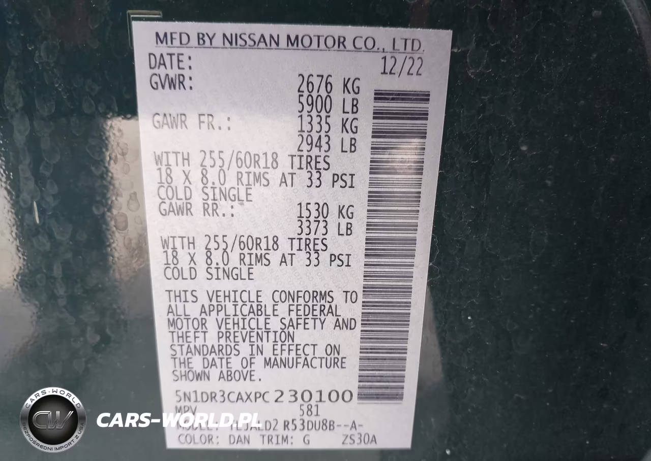 2023 Nissan Pathfinder Sl Fwd VIN:5N1DR3CAXPC230100 - 9