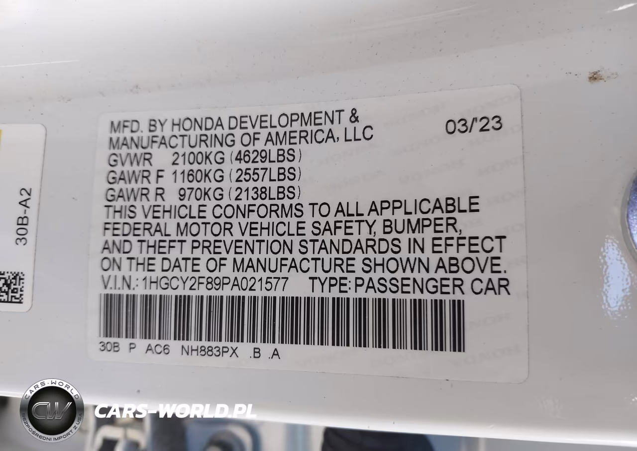 2023 Honda Accord Hybrid Touring VIN:1HGCY2F89PA021577 - 9