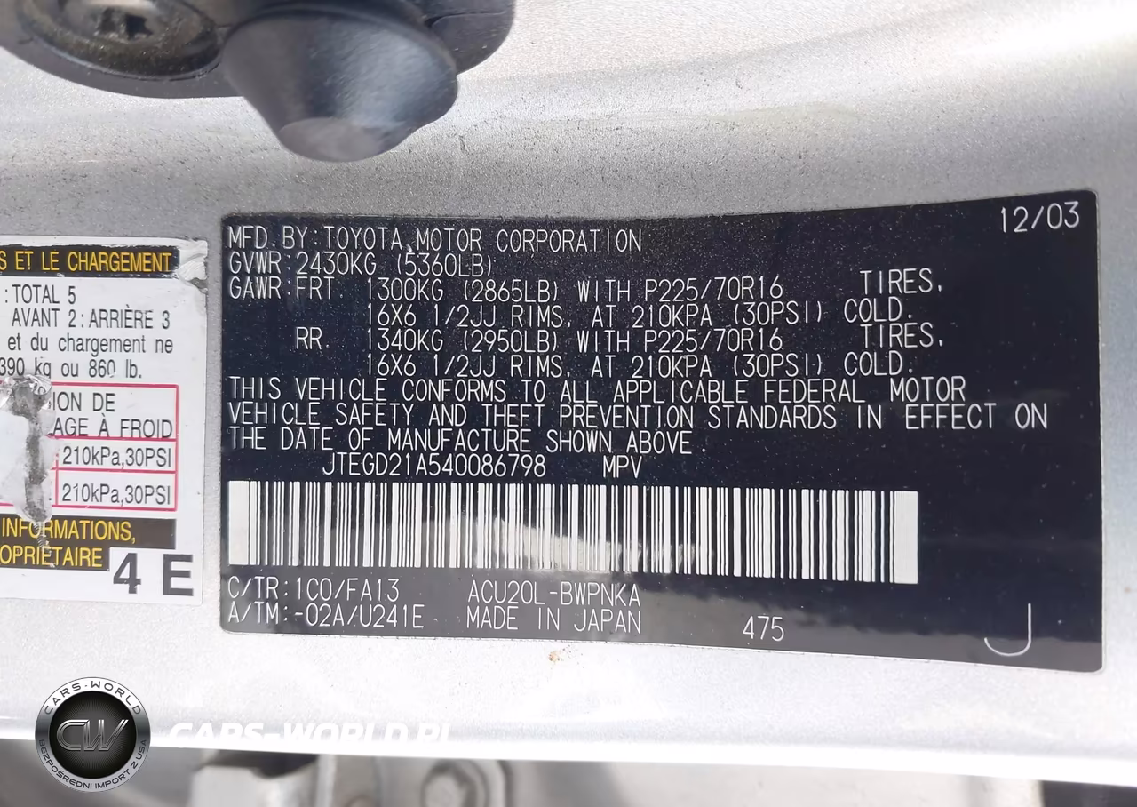 2004 Toyota Highlander VIN:JTEGD21A540086798 - 9