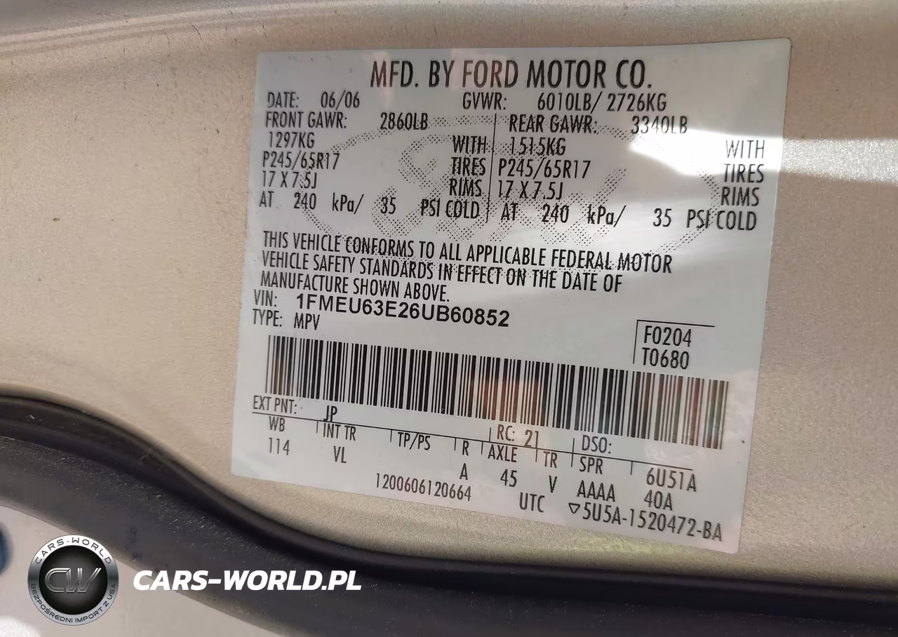 2006 Ford Explorer Xlt VIN:1FMEU63E26UB60852 - 9