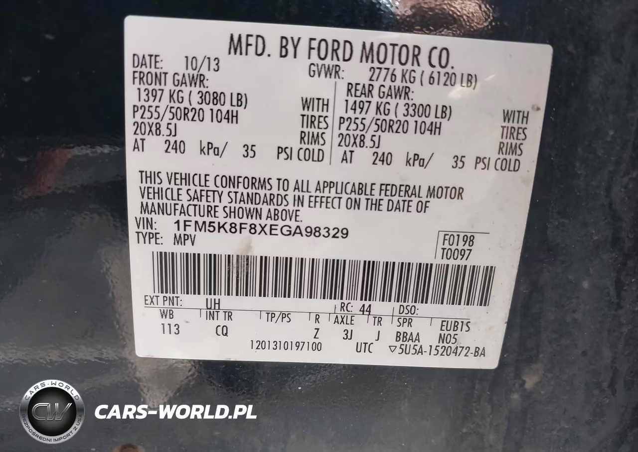 2014 Ford Explorer Limited VIN:1FM5K8F8XEGA98329 - 9