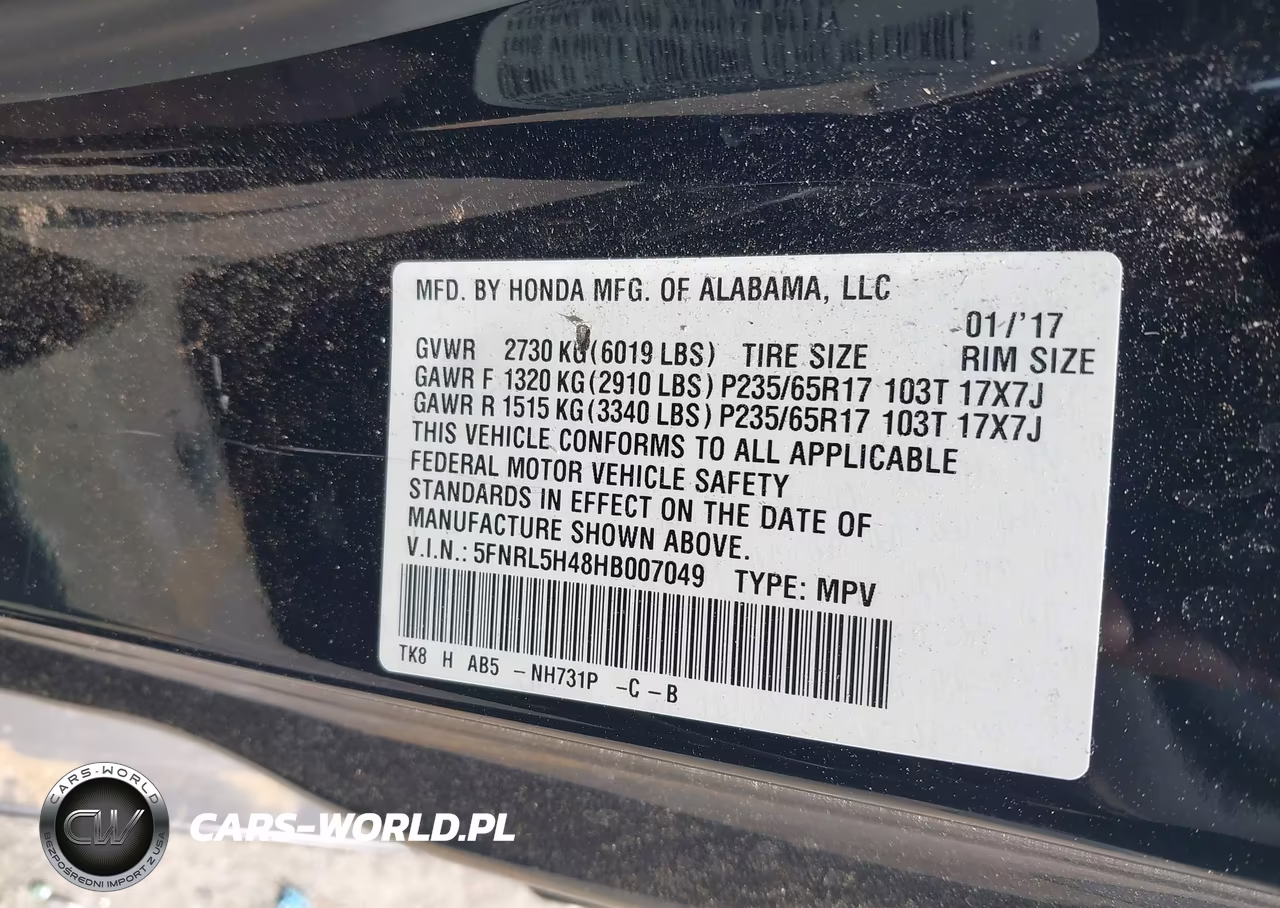 2017 Honda Odyssey Ex VIN:5FNRL5H48HB007049 - 9