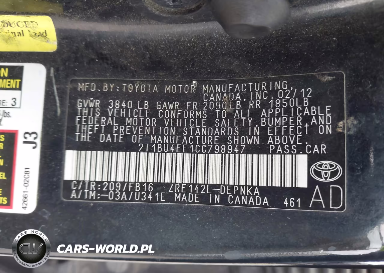 2012 Toyota Corolla Le VIN:2T1BU4EE1CC798947 - 9