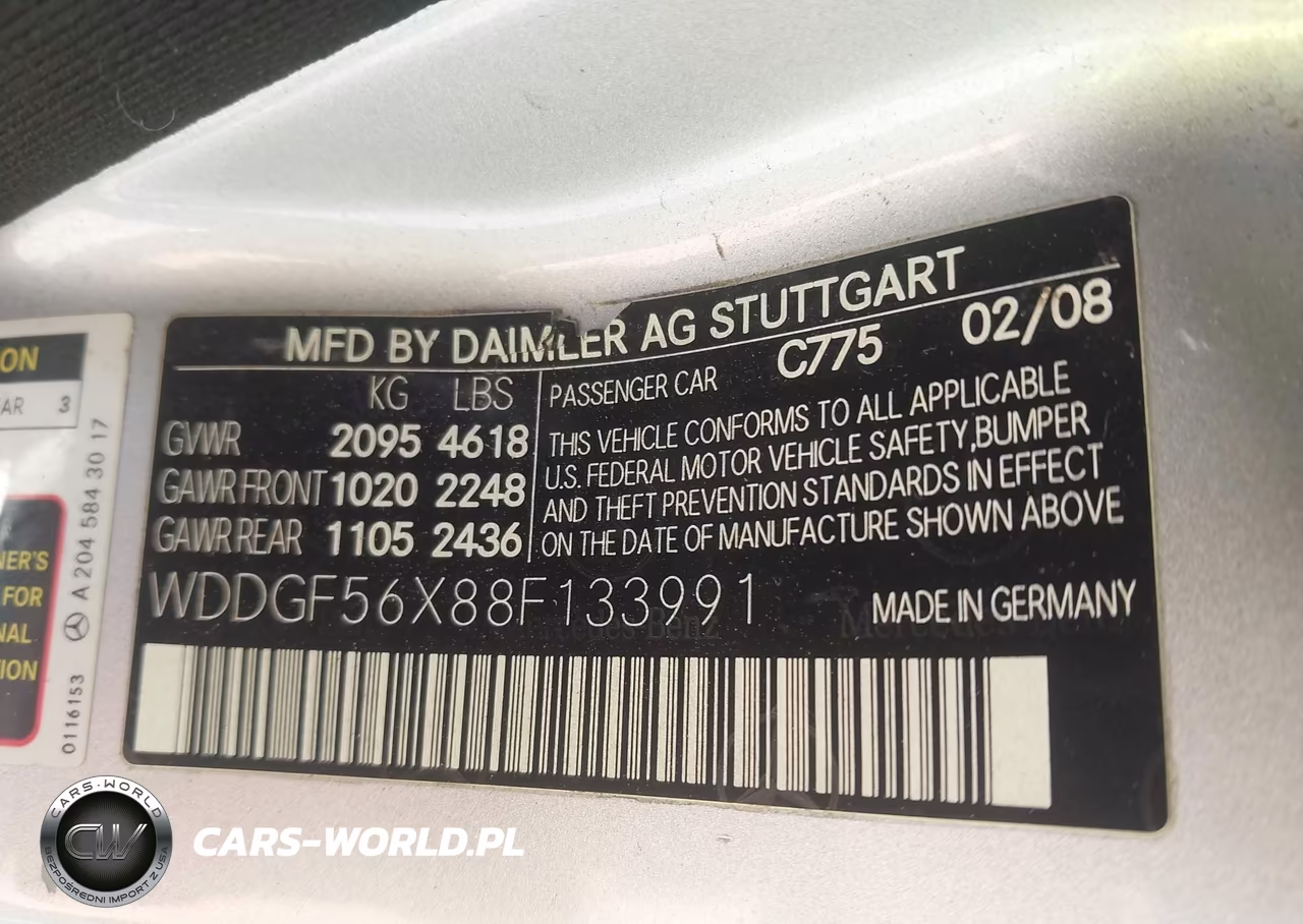 2008 Mercedes-Benz C 350 Sport VIN:WDDGF56X88F133991 - 9