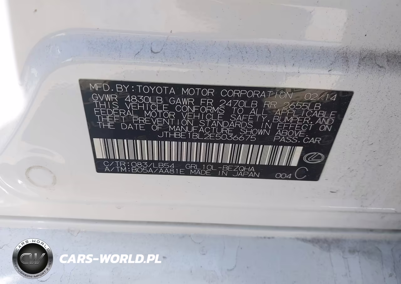 2014 Lexus Gs 350 VIN:JTHBE1BL2E5036675 - 9