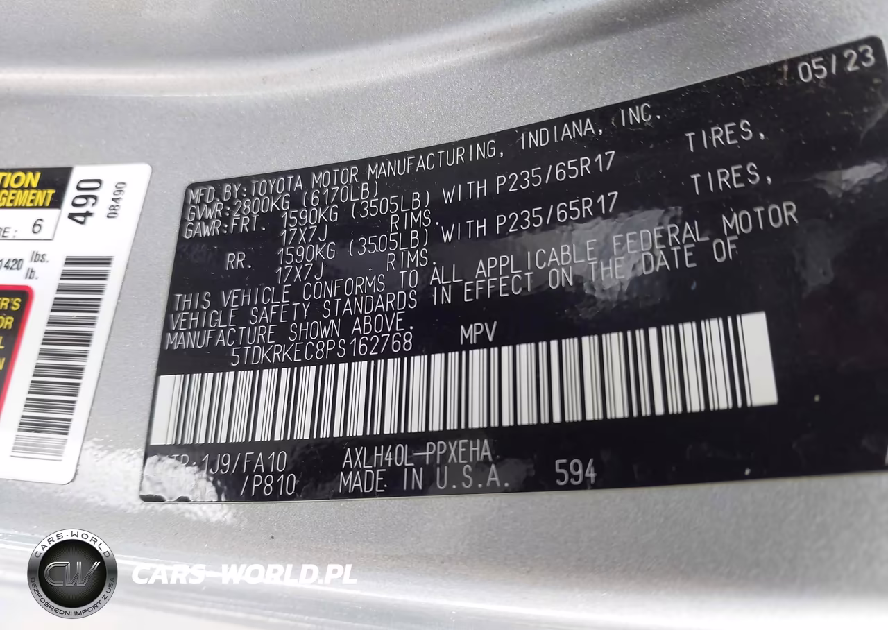 2023 Toyota Sienna Le VIN:5TDKRKEC8PS162768 - 9