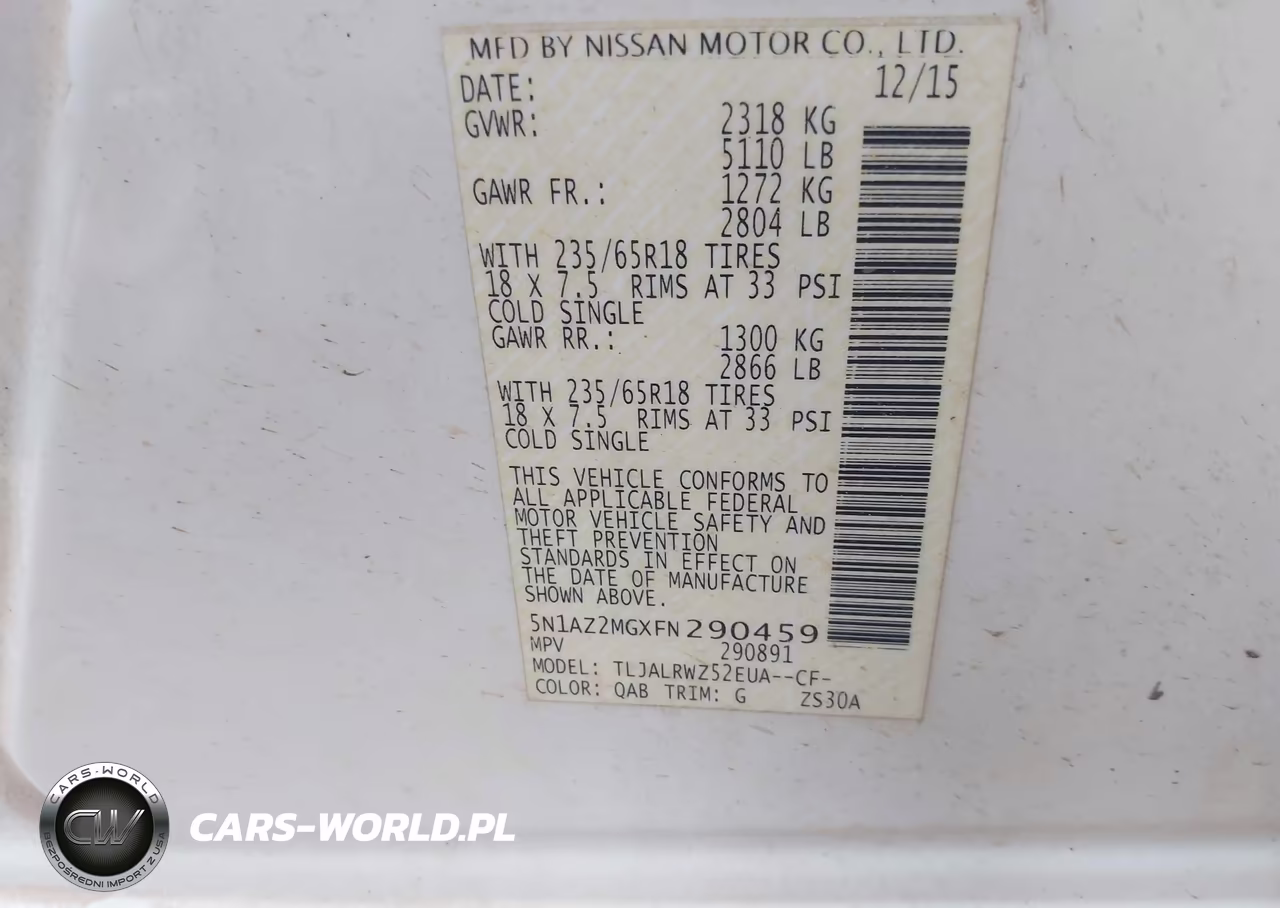 2015 Nissan Murano Sl VIN:5N1AZ2MGXFN290459 - 9