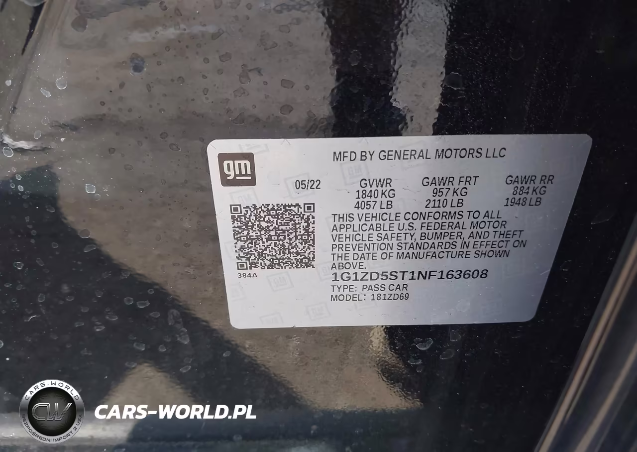 2022 Chevrolet Malibu Fwd Lt VIN:1G1ZD5ST1NF163608 - 9