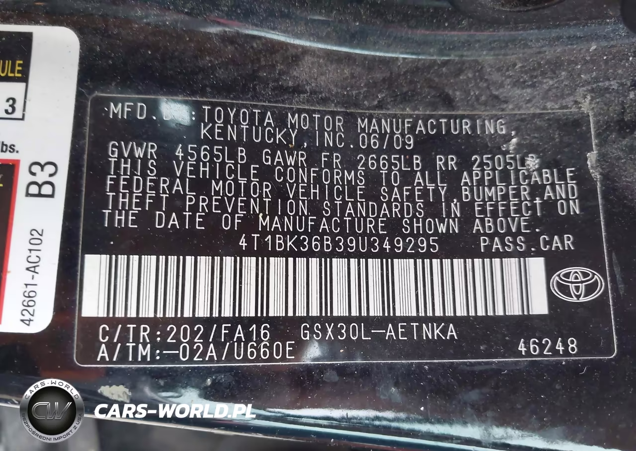 2009 Toyota Avalon Xl VIN:4T1BK36B39U349295 - 9