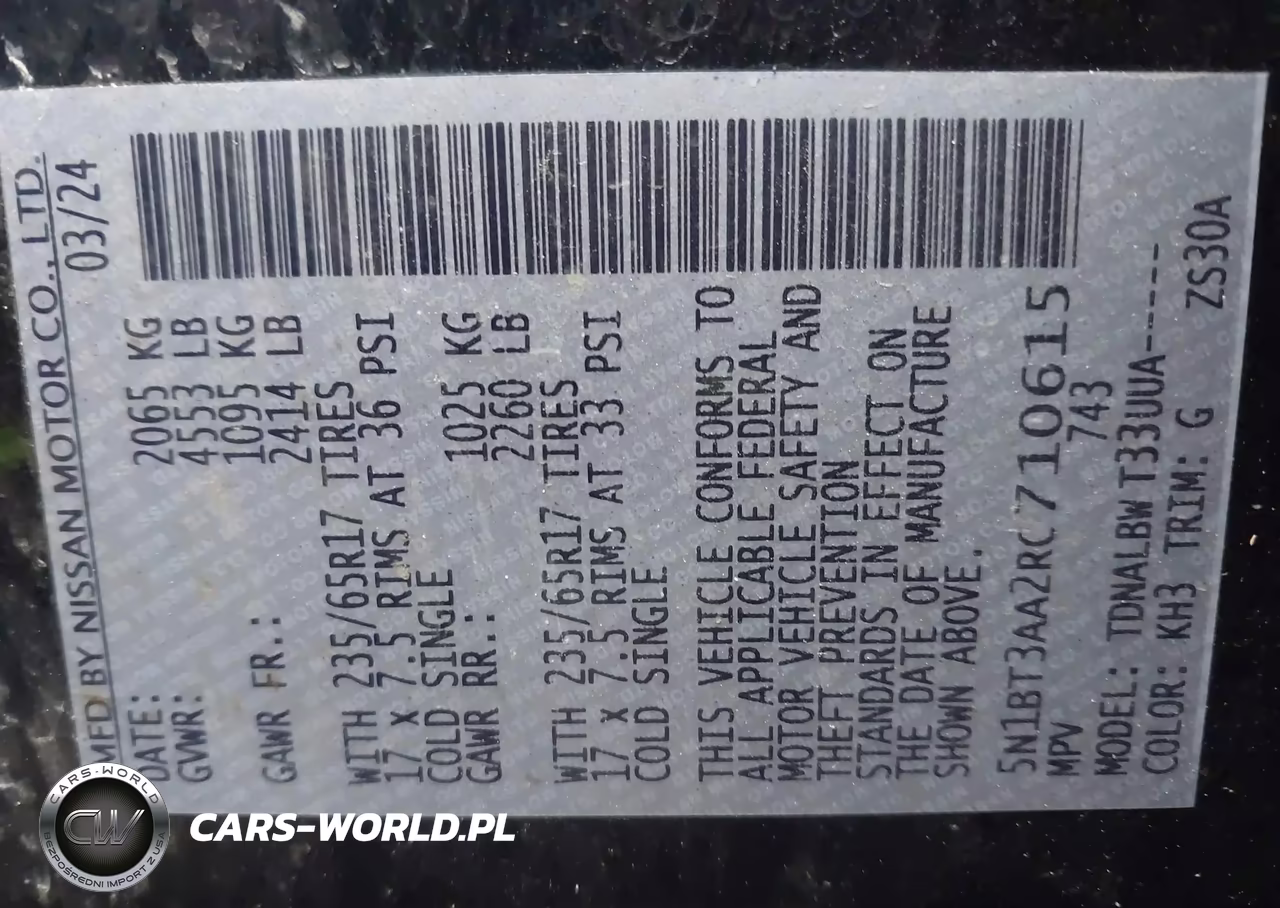 2024 Nissan Rogue S Fwd VIN:5N1BT3AA2RC710615 - 9