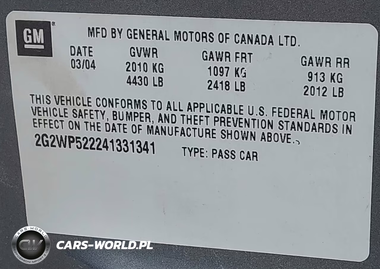 2004 Pontiac Grand Prix Gt1 VIN:2G2WP522241331341 - 9