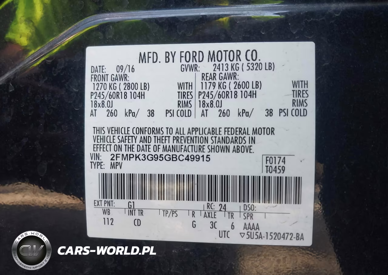 2016 Ford Edge Se VIN:2FMPK3G95GBC49915 - 9