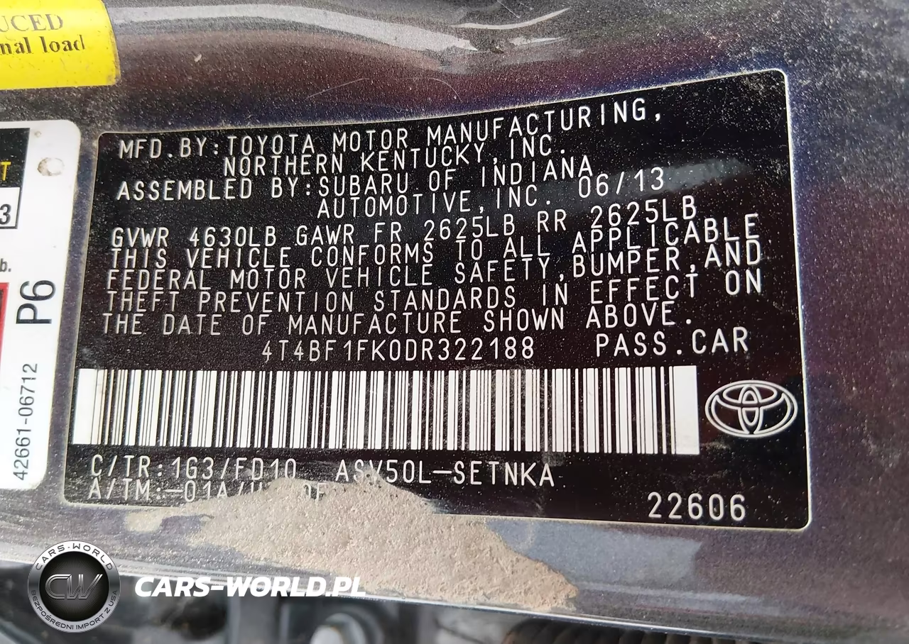 2013 Toyota Camry Le VIN:4T4BF1FK0DR322188 - 9