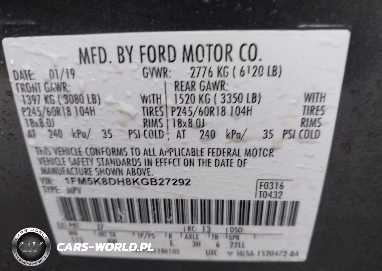 2019 Ford Explorer Xlt VIN:1FM5K8DH8KGB27292 - 9