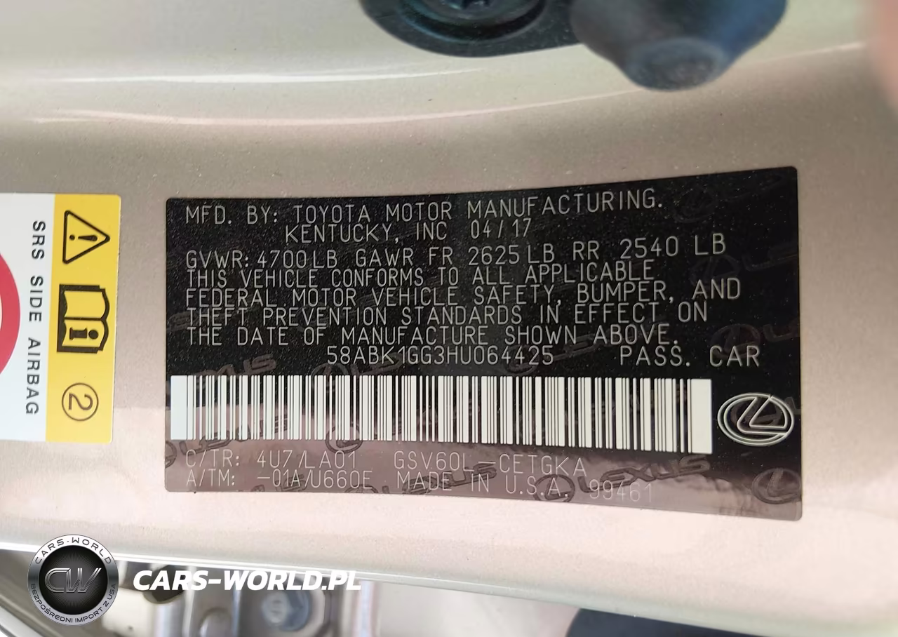 2017 Lexus Es 350 VIN:58ABK1GG3HU064425 - 9