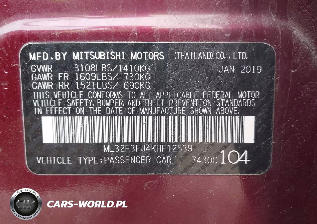 2019 Mitsubishi Mirage G4 Rf VIN:ML32F3FJ4KHF12539 - 9