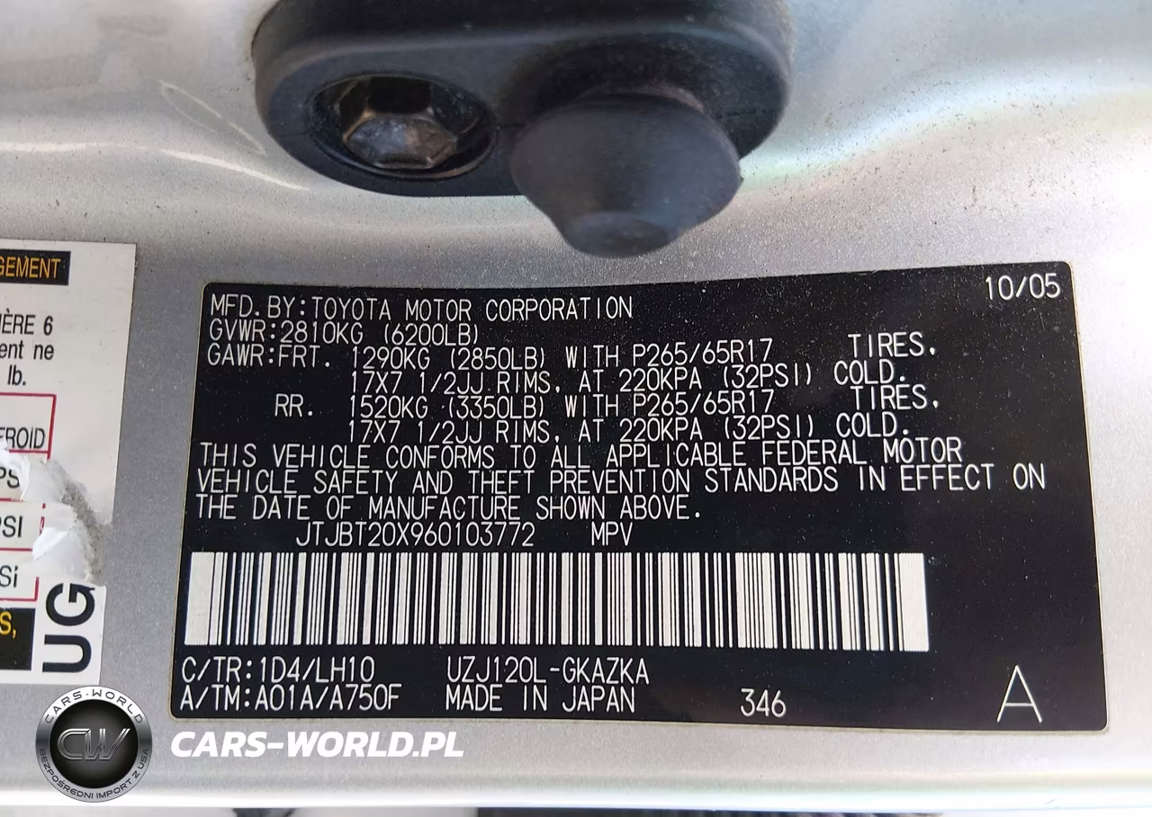 2006 Lexus Gx 470 VIN:JTJBT20X960103772 - 9