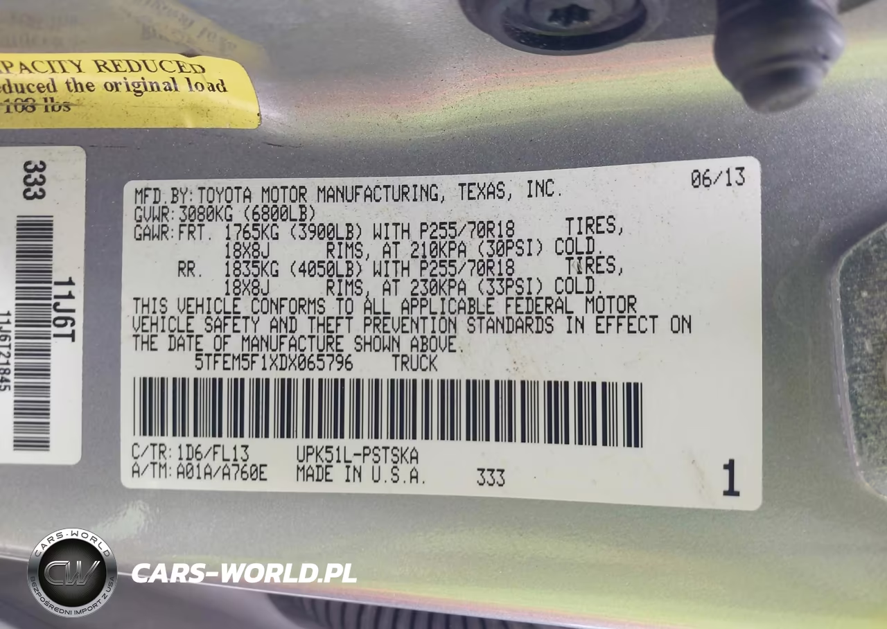 2013 Toyota Tundra Grade 4.6L V8 VIN:5TFEM5F1XDX065796 - 9