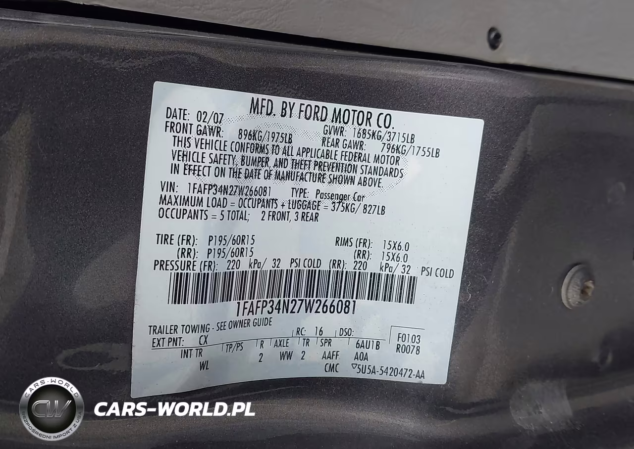 2007 Ford Focus S-Se-Ses VIN:1FAFP34N27W266081 - 9