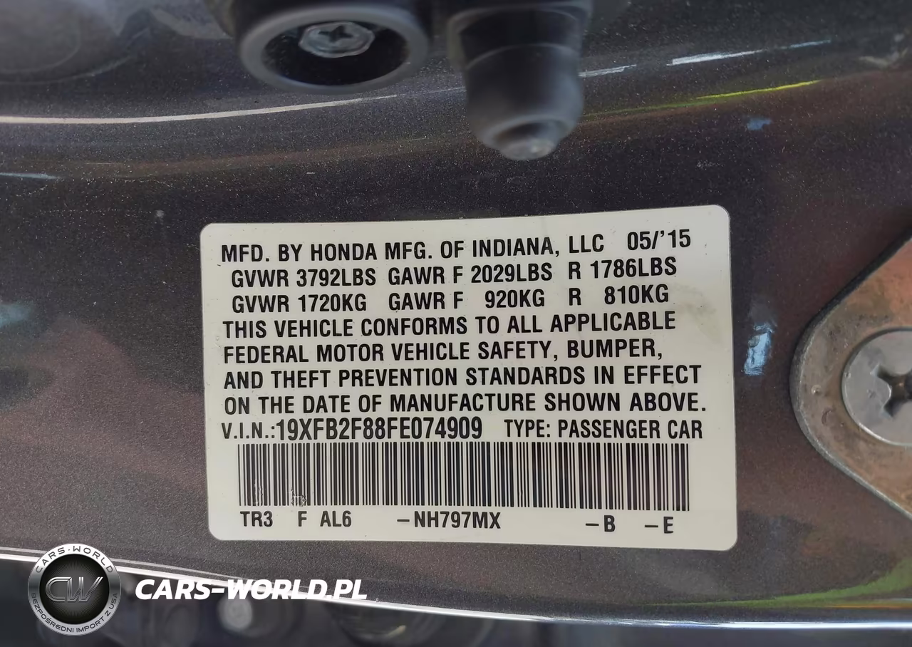 2015 Honda Civic Ex VIN:19XFB2F88FE074909 - 9