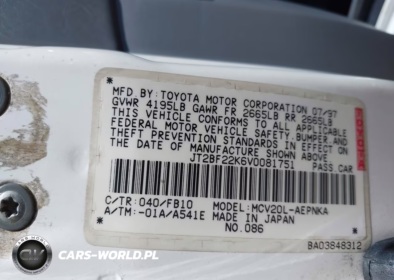 1997 Toyota Camry Le V6-Xle V6 VIN:JT2BF22K6V0081751 - 9