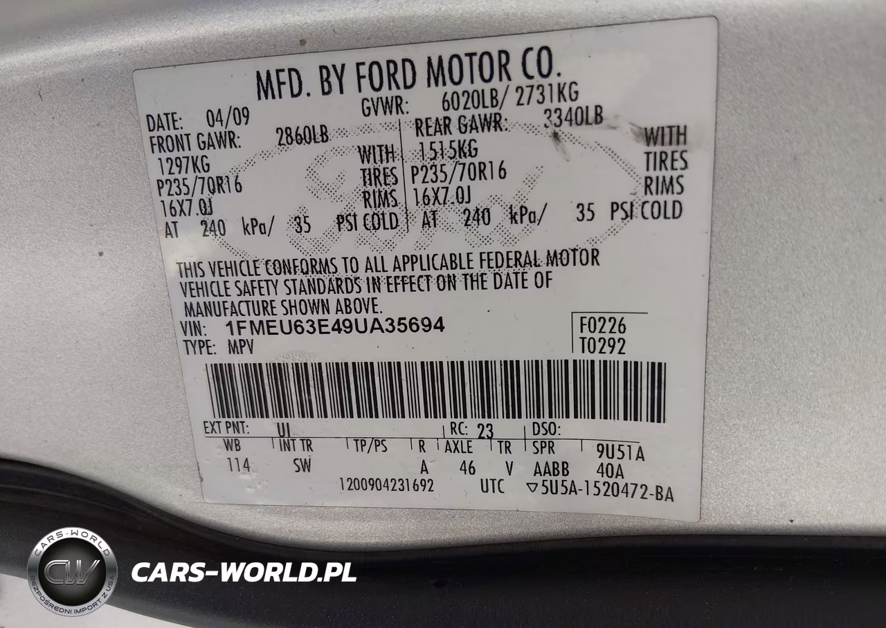 2009 Ford Explorer Xlt VIN:1FMEU63E49UA35694 - 9