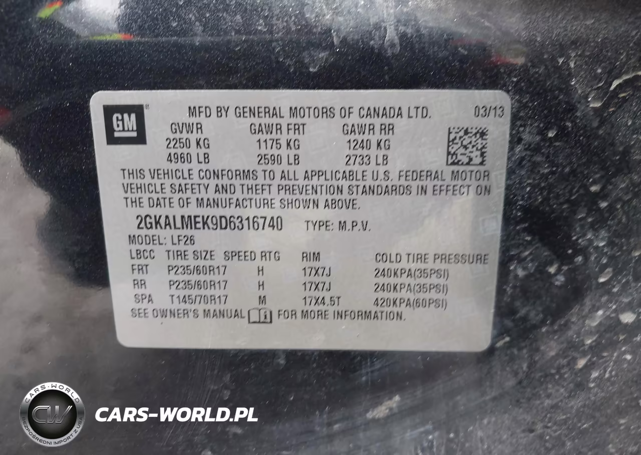 2013 GMC Terrain Sle-1 VIN:2GKALMEK9D6316740 - 9