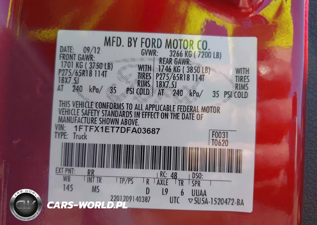 2013 Ford F-150 Xlt VIN:1FTFX1ET7DFA03687 - 9
