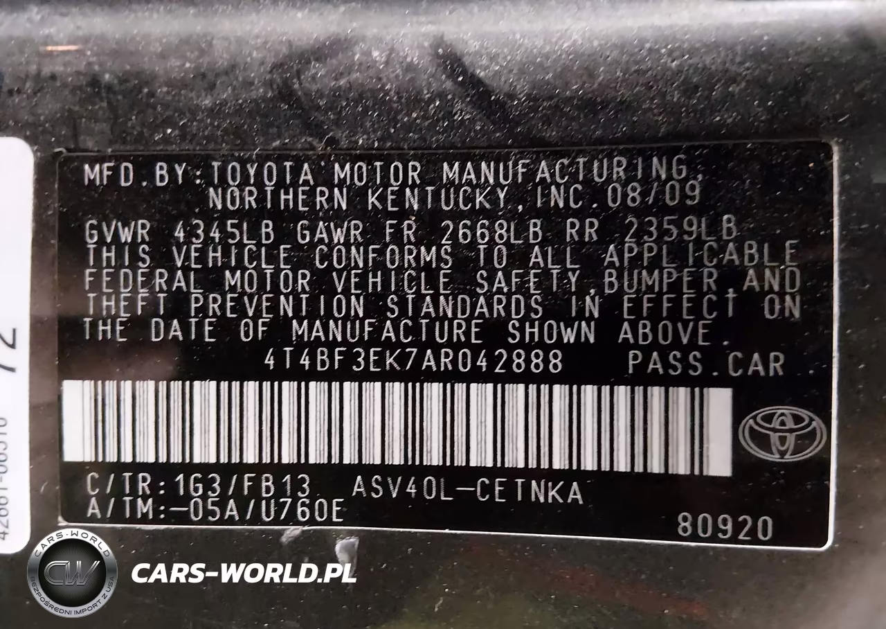 2010 Toyota Camry Le VIN:4T4BF3EK7AR042888 - 9