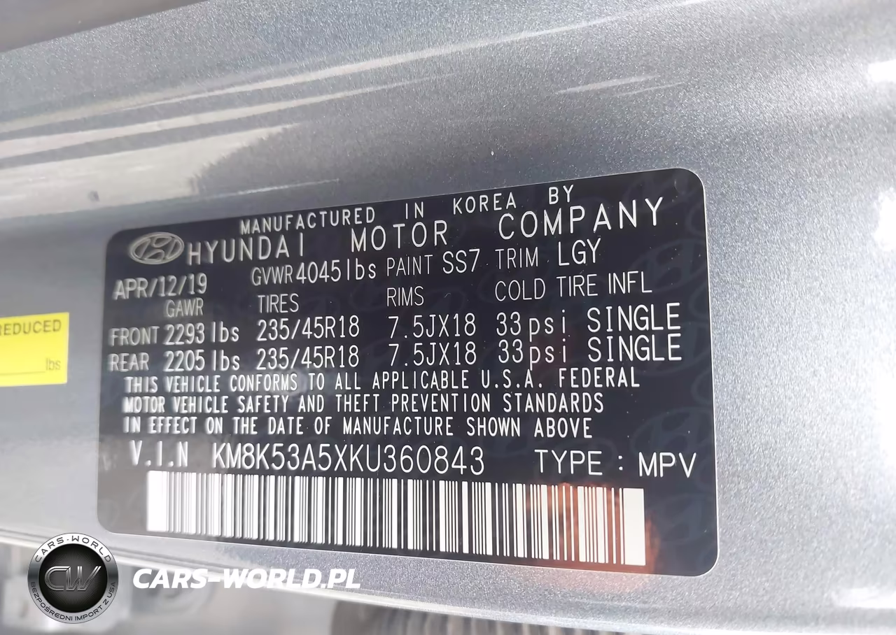 2019 Hyundai Kona Ultimate VIN:KM8K53A5XKU360843 - 9