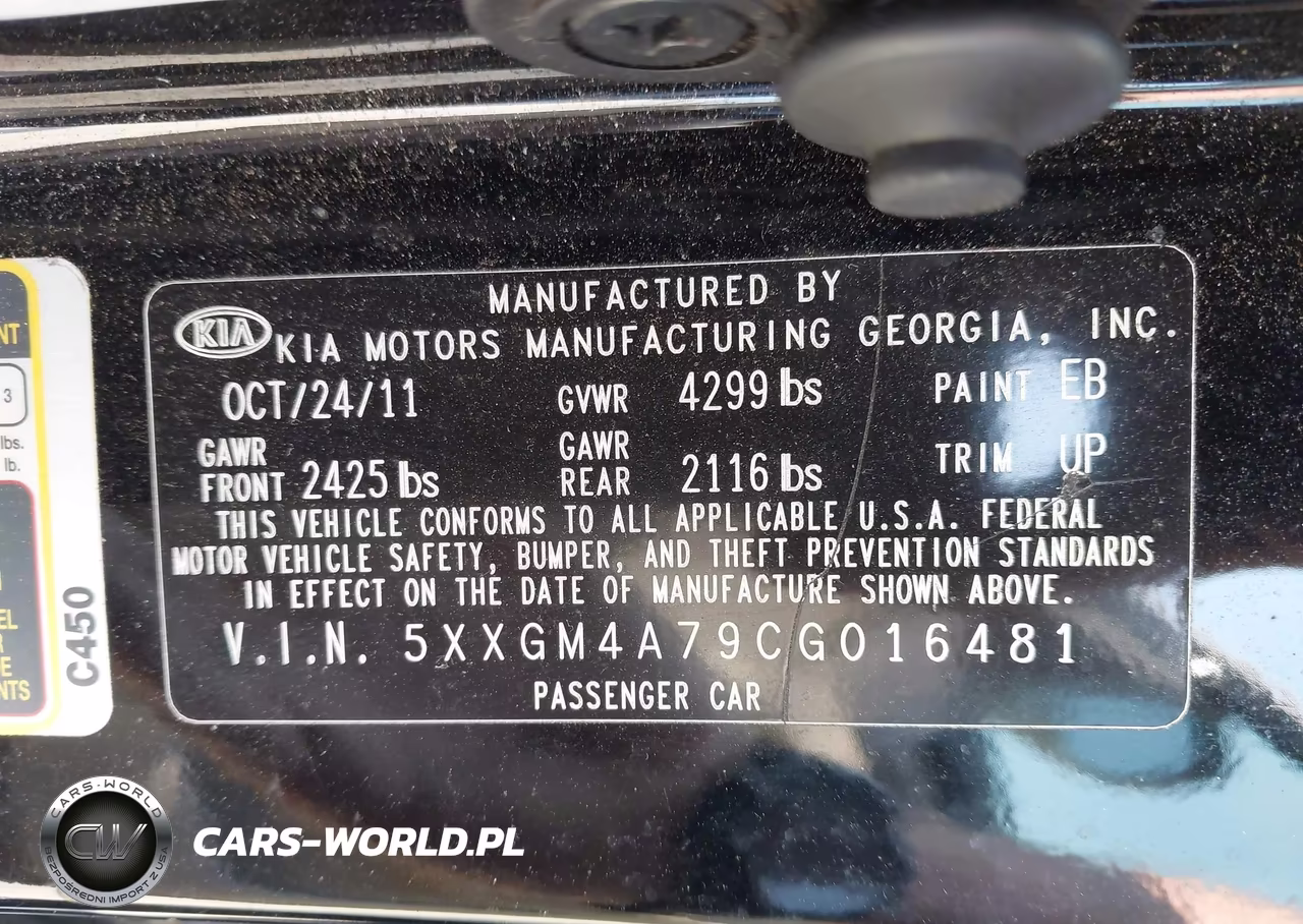 2012 Kia Optima Lx VIN:5XXGM4A79CG016481 - 9