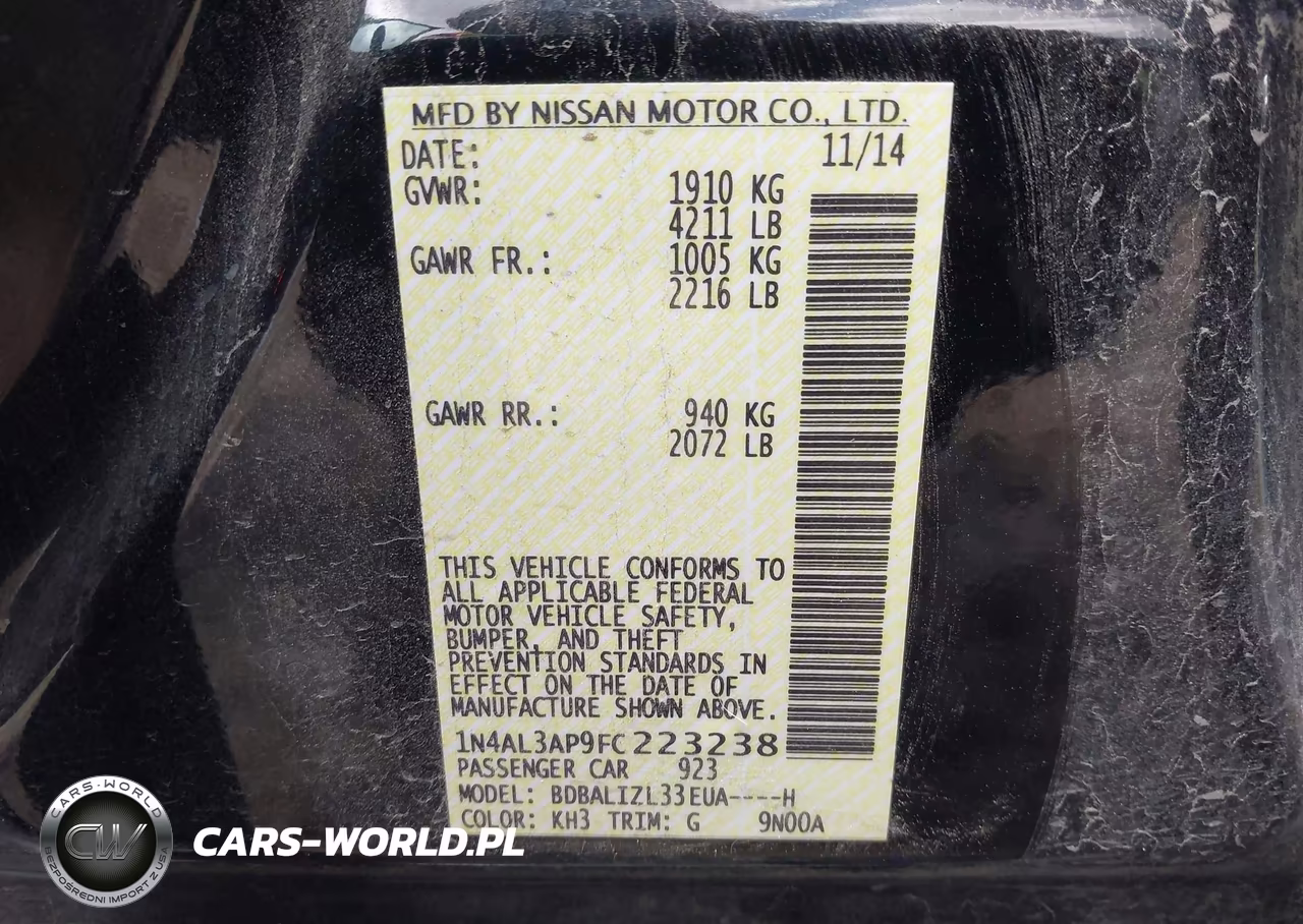 2015 Nissan Altima 2.5 Sv VIN:1N4AL3AP9FC223238 - 9
