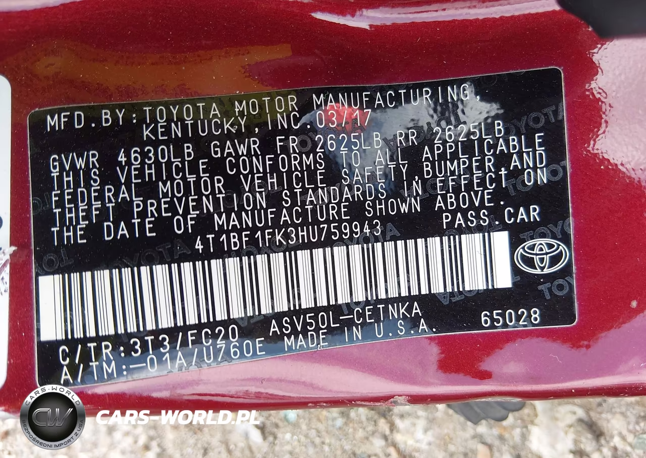 2017 Toyota Camry Le VIN:4T1BF1FK3HU759943 - 9