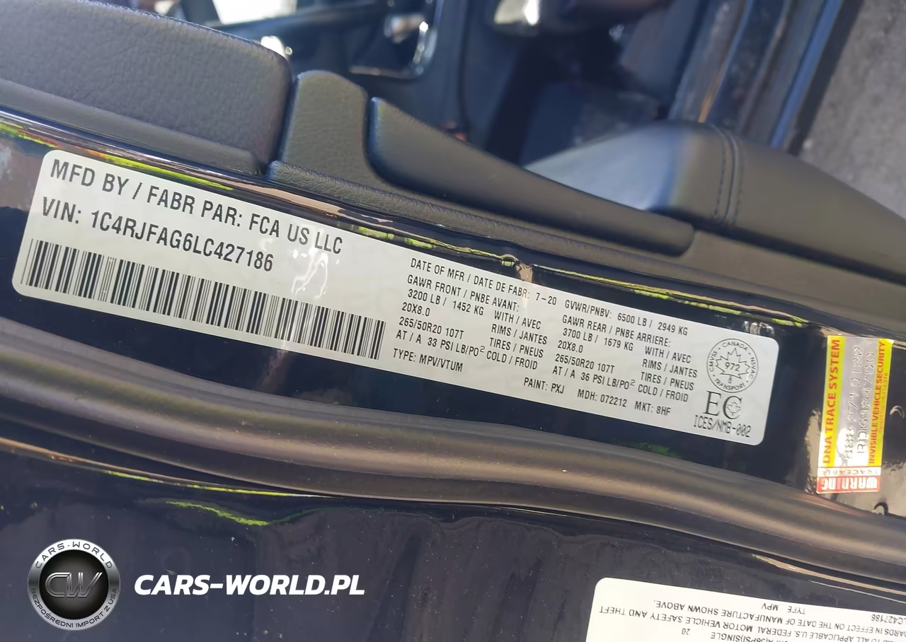 2020 Jeep Grand Cherokee Altitude VIN:1C4RJFAG6LC427186 - 9