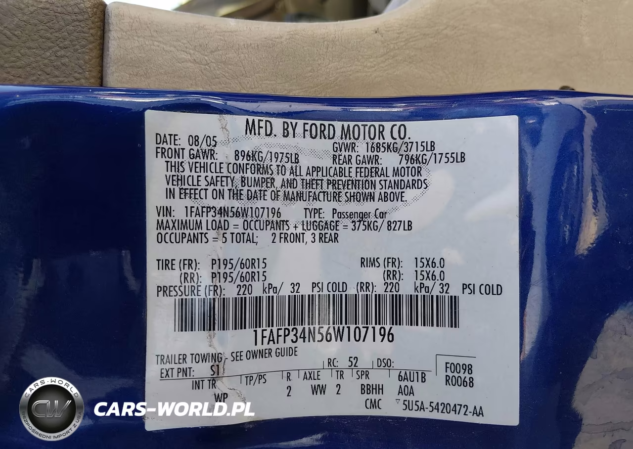 2006 Ford Focus Zx4 VIN:1FAFP34N56W107196 - 9