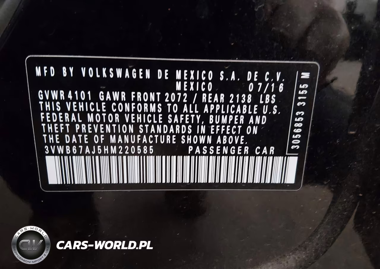 2017 Volkswagen Jetta 1.4T Se VIN:3VWB67AJ5HM220585 - 9