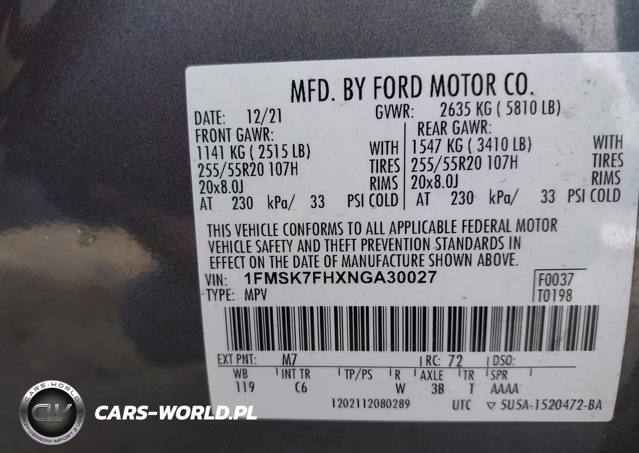 2022 Ford Explorer Limited VIN:1FMSK7FHXNGA30027 - 9