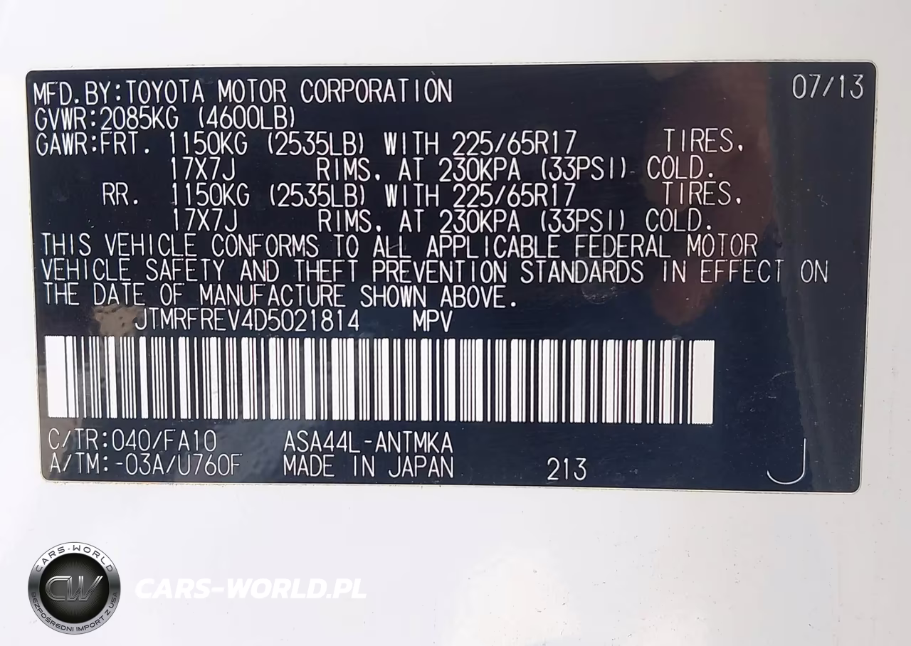 2013 Toyota Rav4 Xle VIN:JTMRFREV4D5021814 - 9