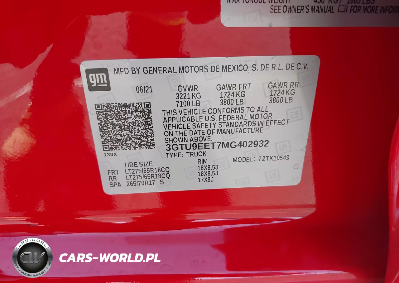 2021 GMC Sierra 1500 4Wd Short Box At4 VIN:3GTU9EET7MG402932 - 9