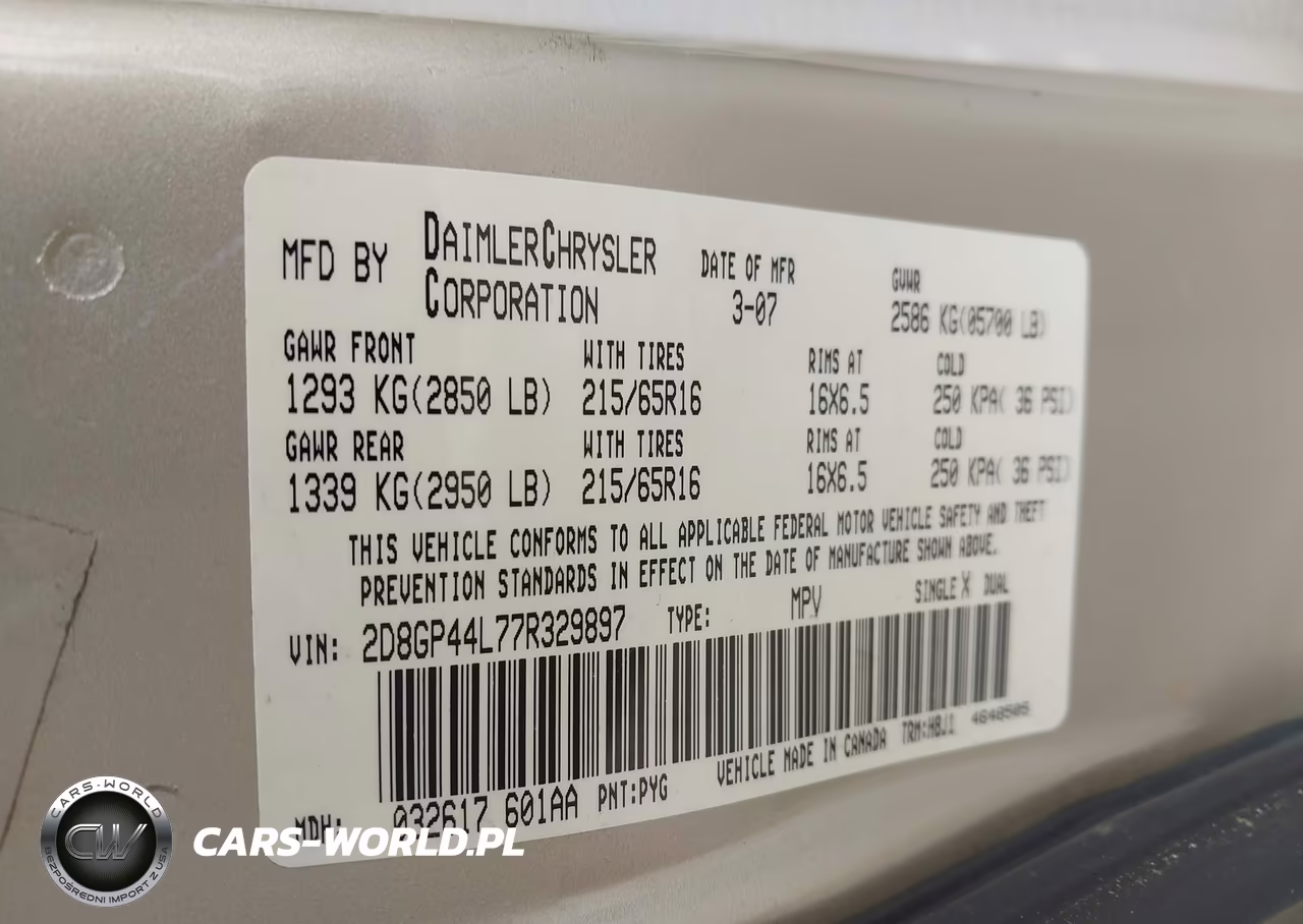 2007 Dodge Grand Caravan Sxt VIN:2D8GP44L77R329897 - 9
