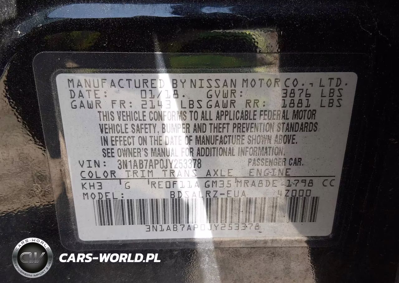 2018 Nissan Sentra Sr VIN:3N1AB7AP0JY253378 - 9