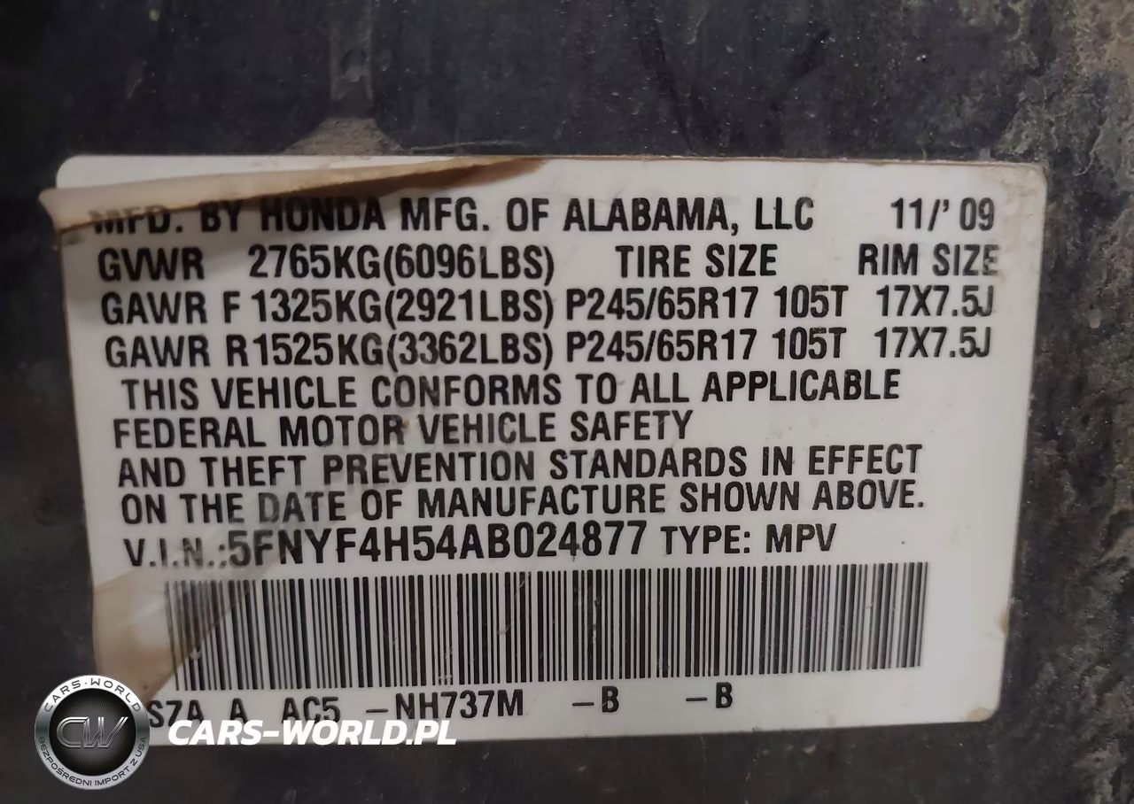 2010 Honda Pilot Ex-L VIN:5FNYF4H54AB024877 - 9