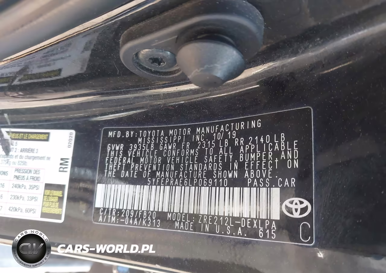 2020 Toyota Corolla Le VIN:5YFEPRAE6LP069110 - 9